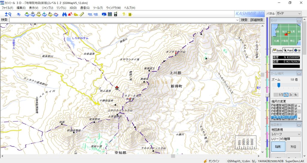 カシミール3dについて 地図機能 風景cg Gpsデータの編集や分析 いのくまあらぬー